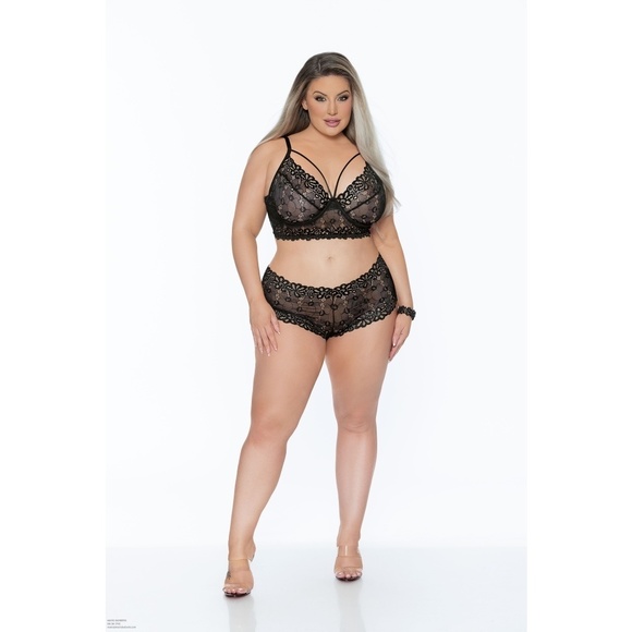QUEEN MIX & MATCH SATIN BRA - BLACK - Picture 1 of 2